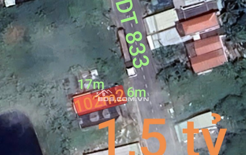 Bán hạ giá mặt tiền tỉnh Lộ 833 gần Quốc Lộ 50B giá 1,5 tỷ