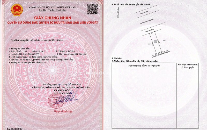 Bán đất KĐT số 9 khu chợ Điện Ngọc đã có sổ dt 147 m2 , giá cả thương lượng