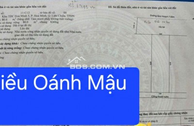 Bán đất đường KIỀU OÁNH MẬU - Đường 7,5m thông thoáng