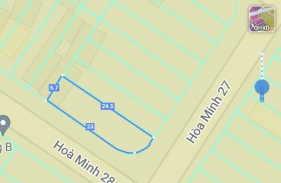 BÁN ĐẤT GÓC 2 MẶT TIỀN HÒA MINH 27 & 28 – SÁT NGUYỄN SINH SẮC