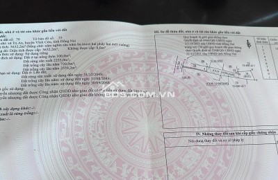 Chính chủ cần bán lô đất đẹp tại Trị An, Vĩnh Cửu, Đồng Nai.