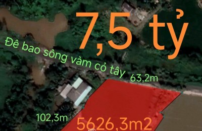 Bán lô đất thổ phân lô mặt tiền đê bao giá 7,5 tỷ