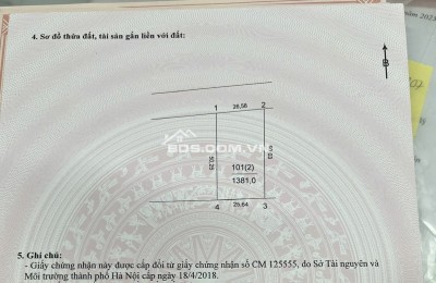 Bán Đất Thường Tín -Hà Nội- 1381m2 full thổ cư -Pháp lý sạch – Mt 26m2 giá nhỉnh 10 tỷ