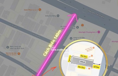 CHÍNH CHỦ BÁN 125M2 ĐẤT BIỂN NGAY TTTP ĐÀ NẴNG, SHR, CHỈ 12.5 TỶ. LH:0779089999.