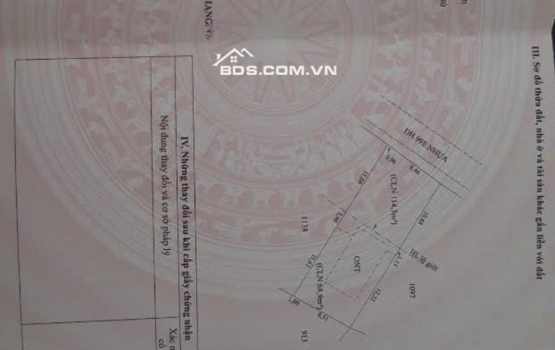 Bán đất mặt tiền đường DH01 Tân Trung, Gò Công, 233.4m² giá 1.2 tỷ