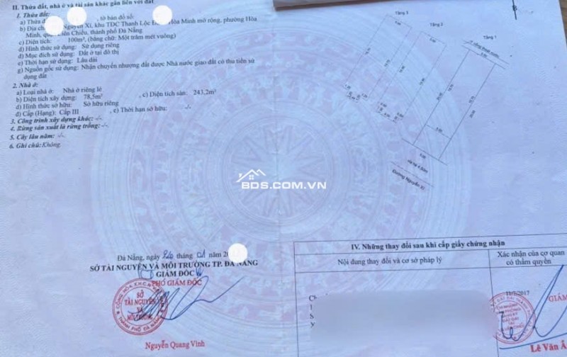 Bán nhà 3 tầng 4 PN đường Nguyễn Xí, Liên Chiểu,  TP Đà Nẵng