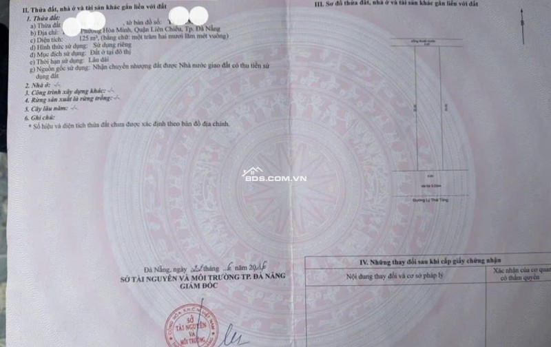 Bán đất mặt tiền đường 15,5m Lý Thái Tông - Gần biển