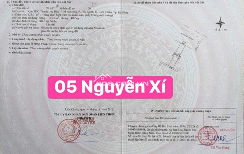 Bán đất trục đường kinh doanh sầm uất Nguyễn Xí - DT 125m2