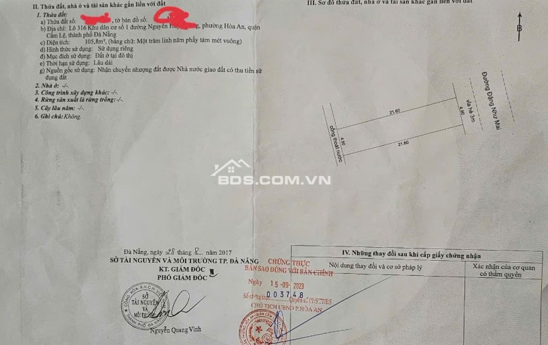 Bán đất 2 lô liền kề đường Đặng Như Mai - gần bến xe TT Thành phố