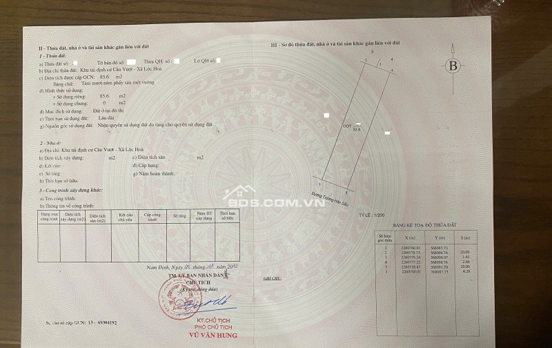 BÁN ĐẤT ĐÔ THỊ HÒA VƯỢNG - ĐƯỜNG TRƯƠNG HÁN SIÊU 86M2 GIÁ 4.7 TỶ