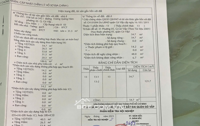 NHÀ 3 TẦNG, VỊ TRÍ MẶT TIỀN KINH DOANH SẦM UẤT BẬC NHẤT QUẬN GÒ VẤP. LH:0345678168.