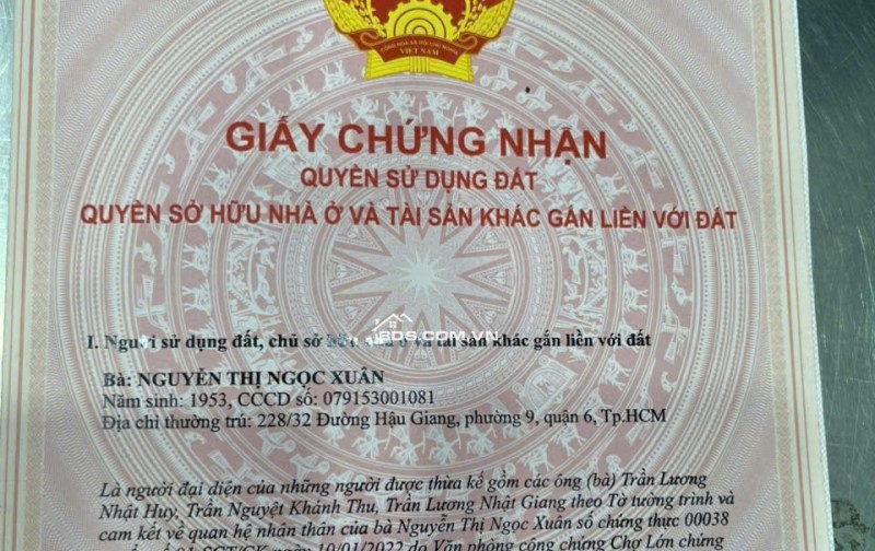 BÁN NHÀ 228/32 HẬU GIANG F9Q6 (4M6 x 22M50), SHR, CHỈ 7.5 TỶ. LH: 0933279273.