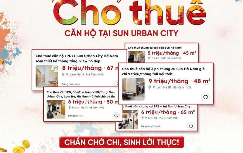 Căn hộ Sun Hà Nam dễ ở dễ cho thuê