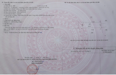 BÁN GẤP ĐẤT HÀ ĐÔNG - NHÀ CẤP 4 - SỔ ĐỎ CHÍNH CHỦ