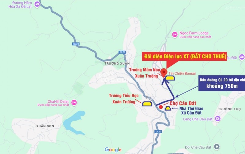 Cho thuê đất ở Đà Lạt Xuân Trường, miễn phí 1PN giá 2tr/lô/ sổ riêng
