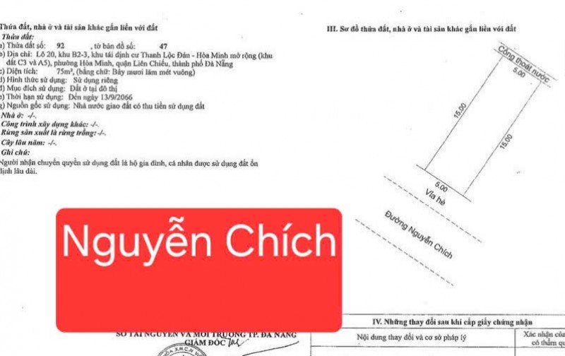 Bán nhà TRỌ GÁC LỬNG đường Nguyễn Chích, phường Hòa Khánh, Đà Nẵng.