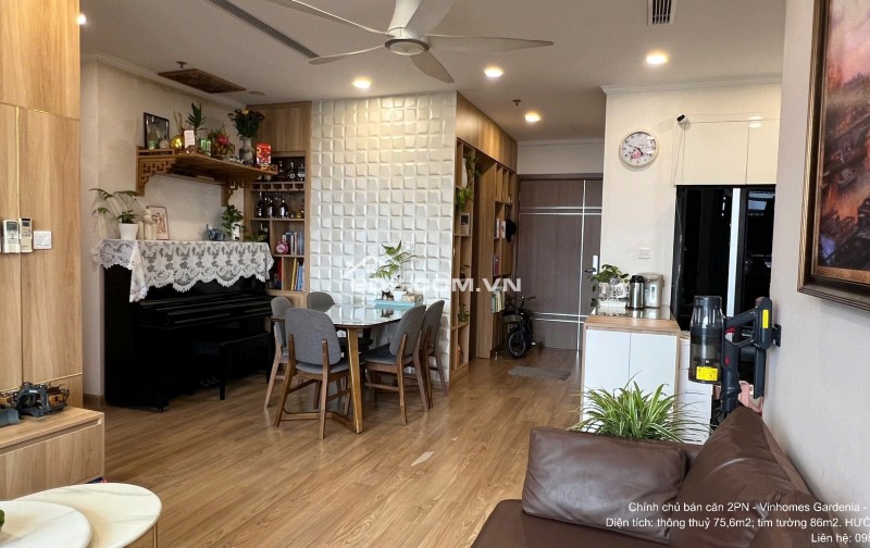 Ở NGAY CHÍNH CHỦ BÁN CĂN 2PN + 2VS -76m2- Vinhomes Gardenia - MỸ ĐÌNH FULL NỘI THẤT