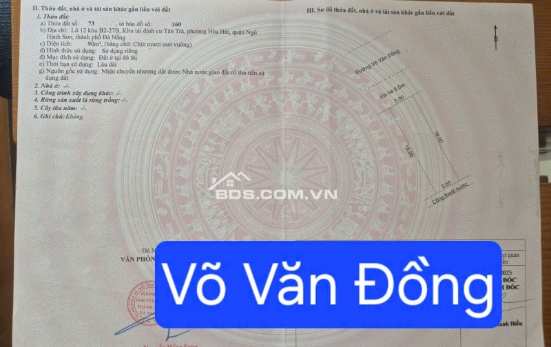 Bán đất đường Võ Văn Đồng - Gần bãi tắm Tân Trà