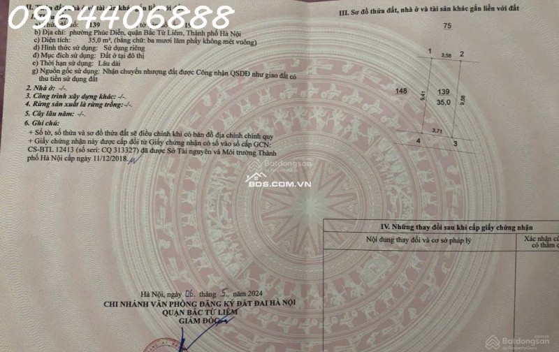 Cần bán đất thổ cư, sổ đỏ chính chủ, pháp lý sạch tại Cổ Điển, Đông Anh, Hà Nội