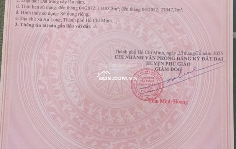 Cho thuê 4.240m2 đất thổ cư đường DT741C rộng 22m có nhà mặt tiền 80m