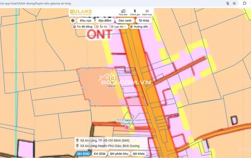 Cho thuê 4.240m2 đất thổ cư đường DT741C rộng 22m có nhà mặt tiền 80m
