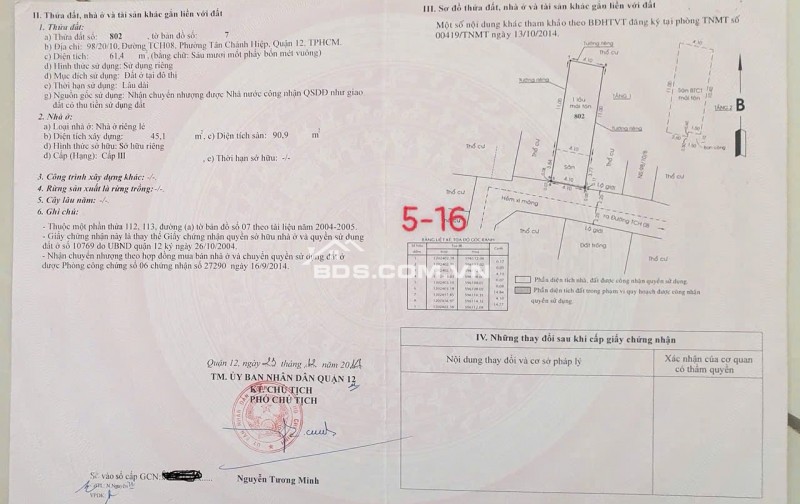 Bán nhà giá gốc 4ty75, chính chủ, Tân Chánh Hiệp 8, Quận 12, HCM