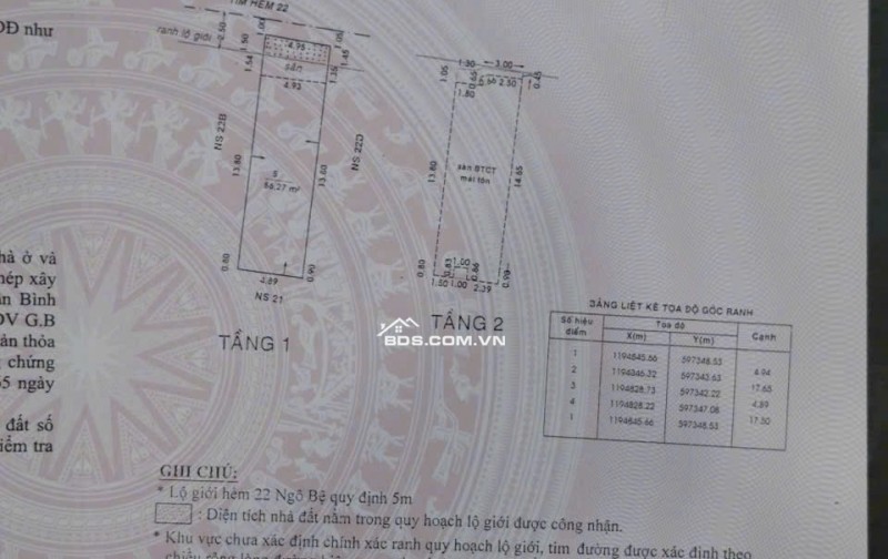 Bán nhà chính chủ số 22B đường Ngô Bệ, Phường Tân Bình TPHCM