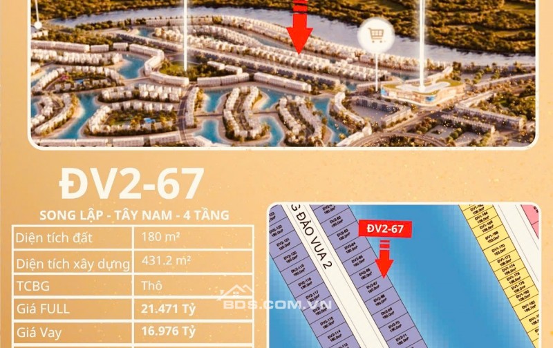 3 CĂN SONG LẬP ĐẸP NHẤT ĐẢO VUA 2– GIÁ TỐT