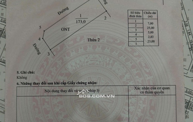 Cần tiền bán nhanh lô đất mặt tiền Xã Khánh Hội, Ninh Bình, DT 173m2, giá 5,3 tỷ