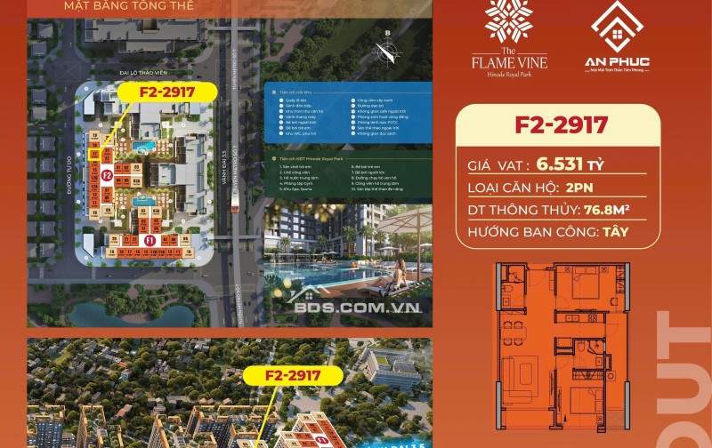 Căn hộ 2PN, bàn giao nội thất cơ bản, sổ lâu dài.