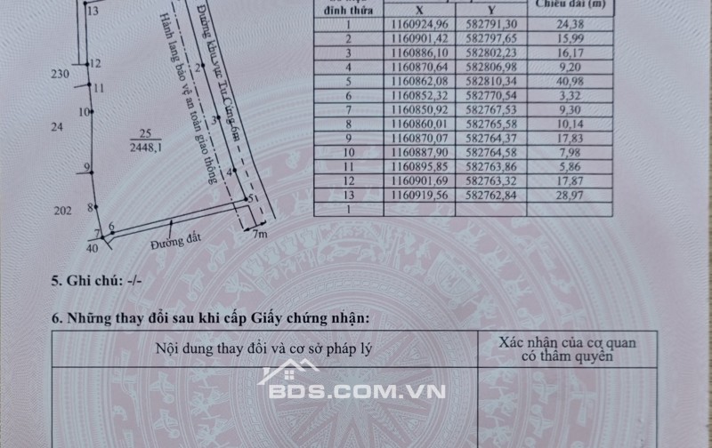 Bán lô đất lúa 4 mặt tiền chuyển thổ phân lô giá chốt 5 tỷ