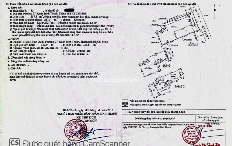 NHÀ BÌNH QUỚI BÌNH THẠNH – DIỆN TÍCH LỚN 258 M2 – NỞ HẬU