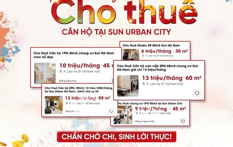 Cho thuê căn hộ 3N+ tại dự án Sun urban city đã full đồ vào ở ngay