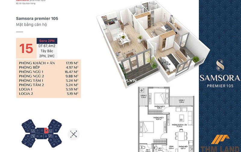 CHÍNH CHỦ BÁN CĂN HỘ ĐẸP NHẤT DÒNG 2PN TẠI SAMSORA PREMIER – FULL NỘI THẤT, ĐANG CÓ DÒNG TIỀN TỐT