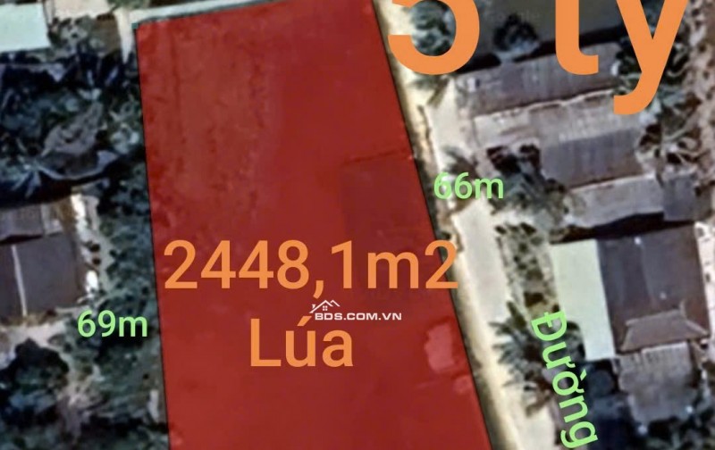 Bán lô đất lúa 4 mặt tiền chuyển thổ phân lô giá chốt 5 tỷ