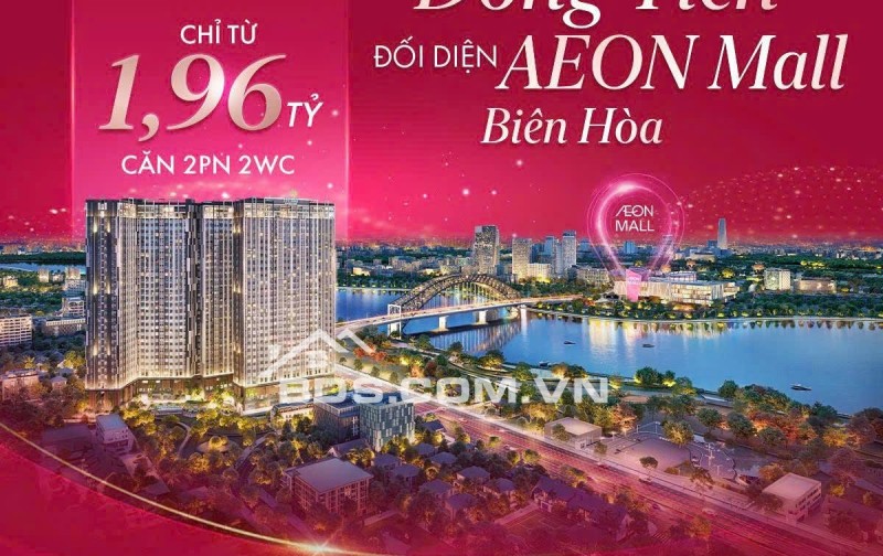 Bán căn hộ 2PN 1VS view trực diện Sông Đồng Nai, tầm nhìn thoáng đãng  giá chỉ 1.9 tỷ