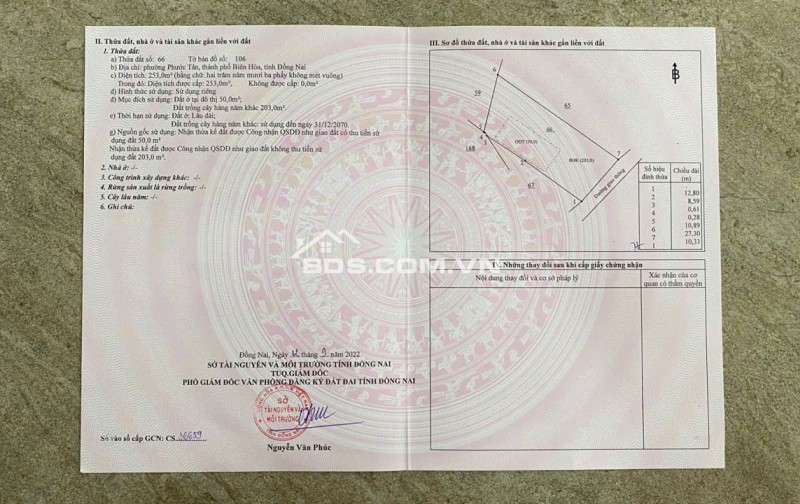 BÁN ĐẤT 2 MẶT TIỀN TẶNG NHÀ TẠI TP BIÊN HOÀ, DT 4200M2, SỔ SẴN, CHỈ 19 TỶ. LH:0933449988.