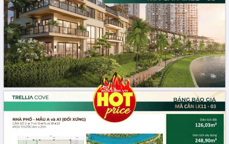 Nhà phố Trellia Cove ven kênh đào
