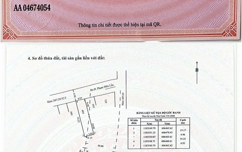 BÁN ĐẤT NHÀ BÈ - HẺM 387/29 PHẠM HỮU LẦU – 95M2 SỔ HỒNG RIÊNG 7.6 TỶ.  LH:0901727879.