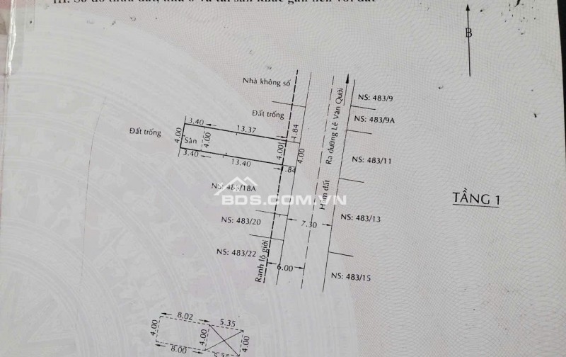 BÁN NHÀ VÀ ĐẤT TẠI P.BÌNH TRỊ ĐÔNG A - DT 126M2 - SHR - 8.7 TỶ TL. LH:0932688139