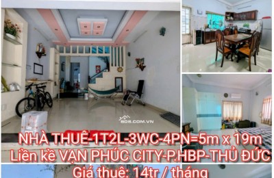CHO THUÊ NHÀ - 1T2L-3WC-4PN-GẦN VẠN PHÚC CITY - THỦ ĐỨC