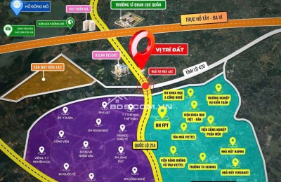 Gấp Bán Lô Đất DT:100m view hồ sát đại học quốc giá khu CNC hoà Lạc Giá Hơn 3 tỷ