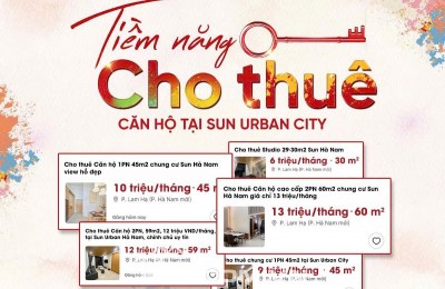 Cho thuê căn hộ 3N+ tại dự án Sun urban city đã full đồ vào ở ngay