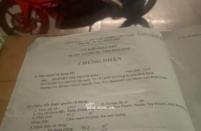 Bán nhà 62 nguyễn nhạc thị trấn tuy phước huyện tuy phước bình định