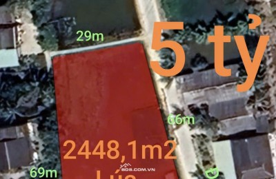 Bán lô đất lúa 4 mặt tiền chuyển thổ phân lô giá chốt 5 tỷ