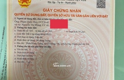 Vợ ck em cần bán mảnh khu đất full thổ cư- Đoài Phương, Sơn Tây, HN (Em chưa tiếp  kinh doanh, cần tìm khách mua ạ)