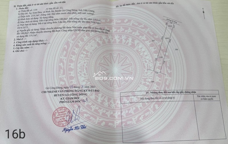 320 triệu có ngay đất vàng tại Bình Ân Gò Công Đông