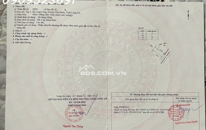 Bán đất tại Long Cang Residence, 1,6 tỷ, 90 m2, pháp lý đầy đủ