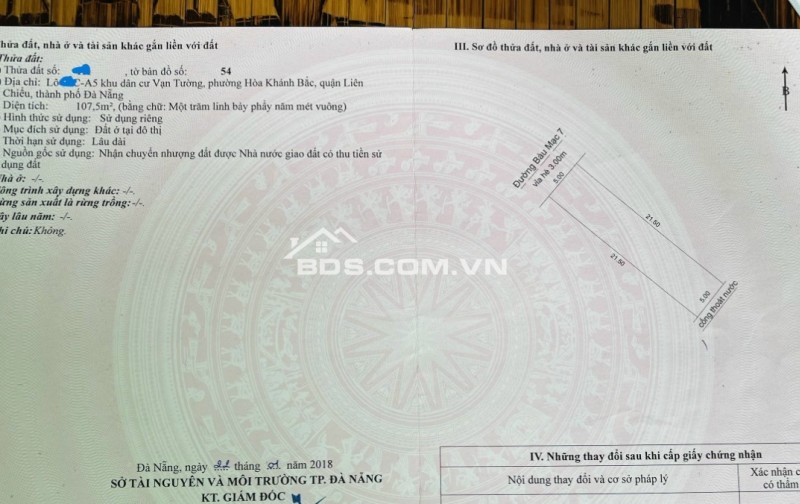 Bán đất đường đường Bàu Mạc 7 - Gần biển thoáng mát