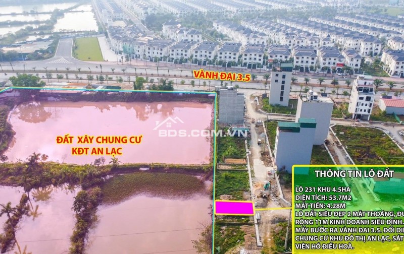 Thanh khoản lô đất cực hiếm khu đất dịch vụ 4.6 ha Vân Canh sát An Lạc Symphony 3 bước chân ra vành đai 3.5 kinh doanh tốt